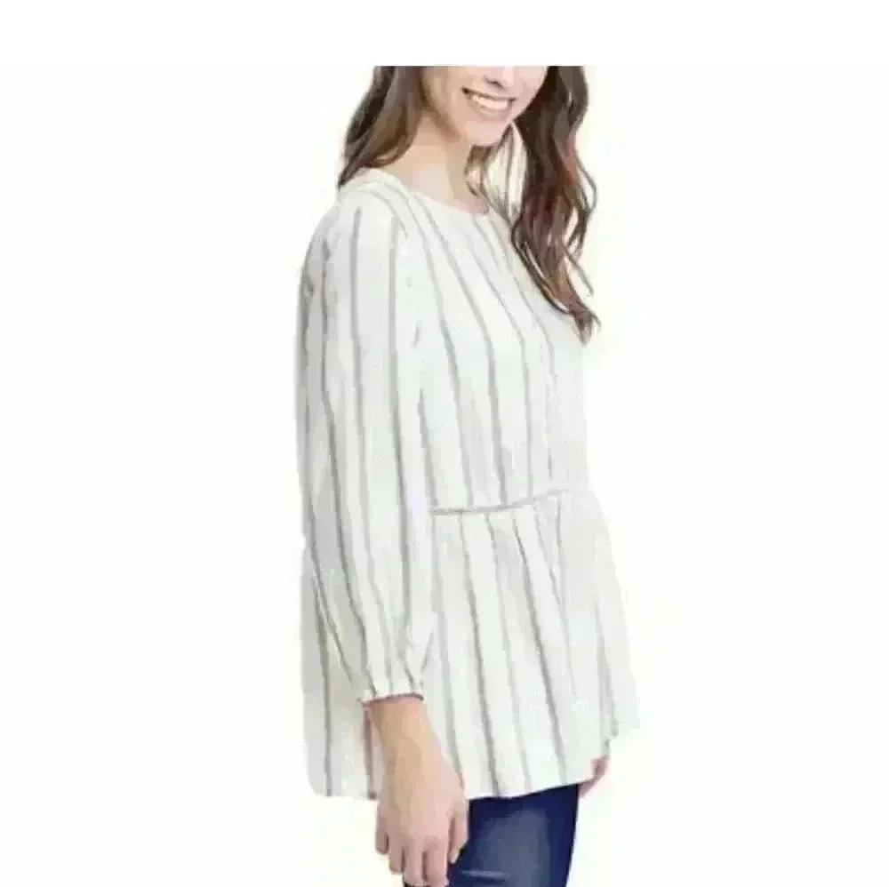 Fever boho long sleeve hippie cream white crochet accent size small - Picture 3 of 3
